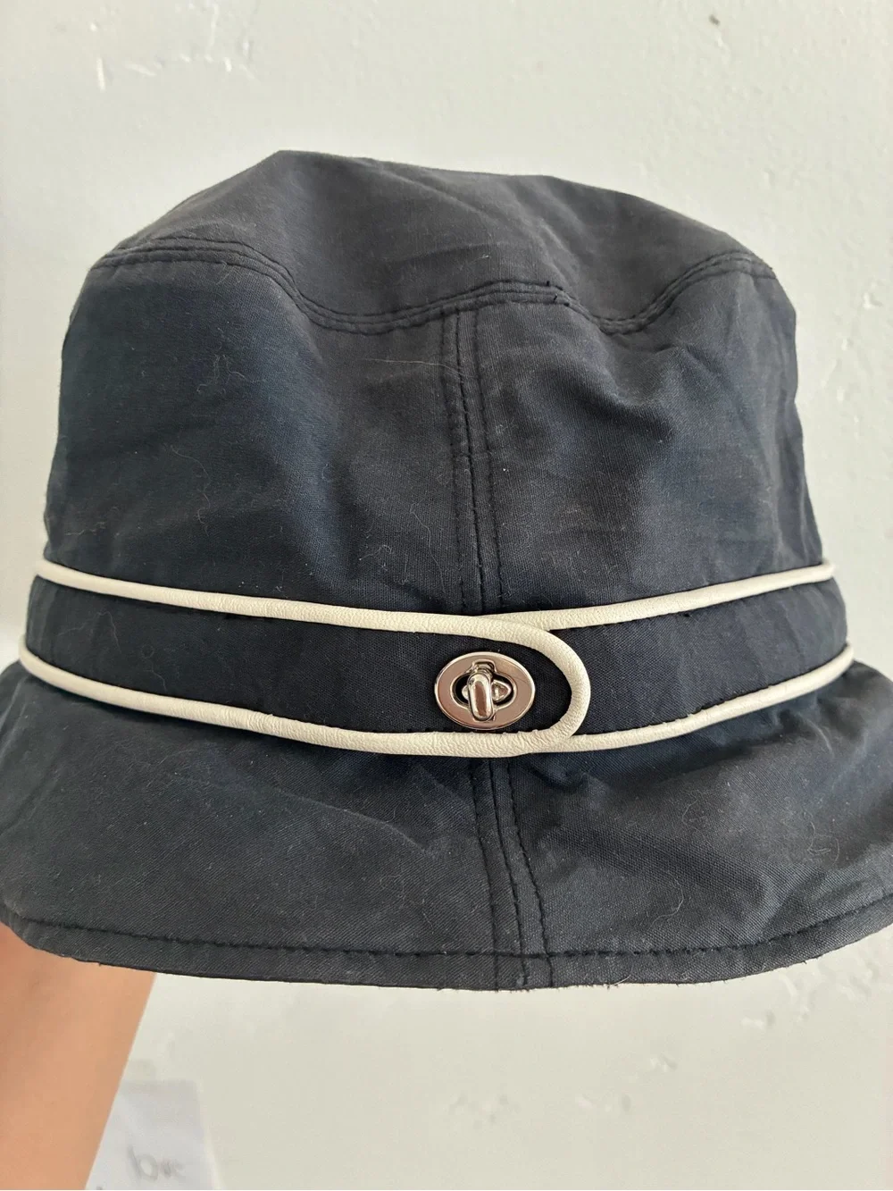 Y2K Coach Black Turnlock Bucket Hat